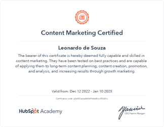 Certificação Content Marketing