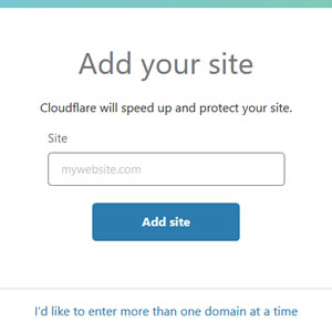 Cloudflare Add Site