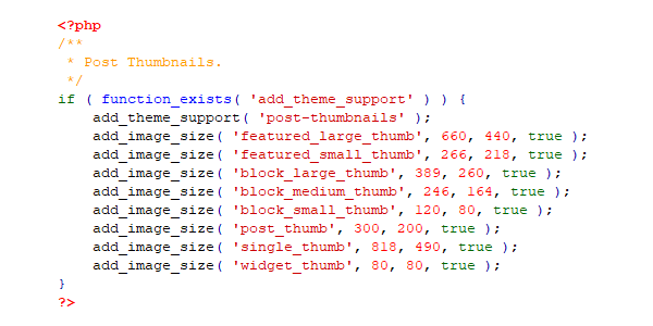 Function Imagens WordPress
